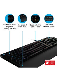 G213 Prodigy Gaming Keyboard, RGB Lightsync Backlit Keys, Spill-Resistant, Customizable Keys, Dedicated Multi-Media Keys - v1671543700/N21479668A_10