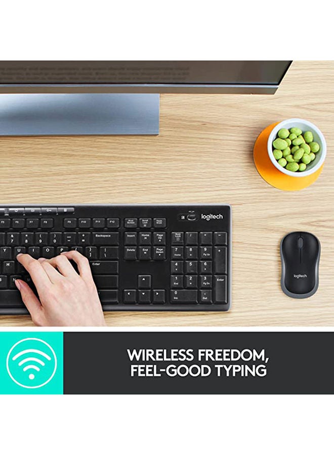 MK270 Wireless Combo Keyboard and Mouse, English Arabic Layout, Long Battery Life, 1000 DPI Resolution, Multimedia Keys, Compact Design Black - v1671543724/N22440911A_9