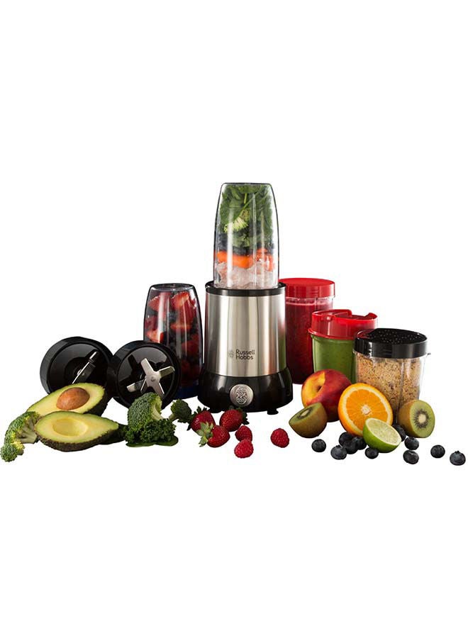 Russell Hobbs - Nutri Boost Food Blender Juicer 700W, 15 Pieces Set, Multi-Function High-Speed Blender Mixer System with Nutrient Extractor, Smoothie Maker, Dishwasher Safe 700 W 23180 Silver - Image 1