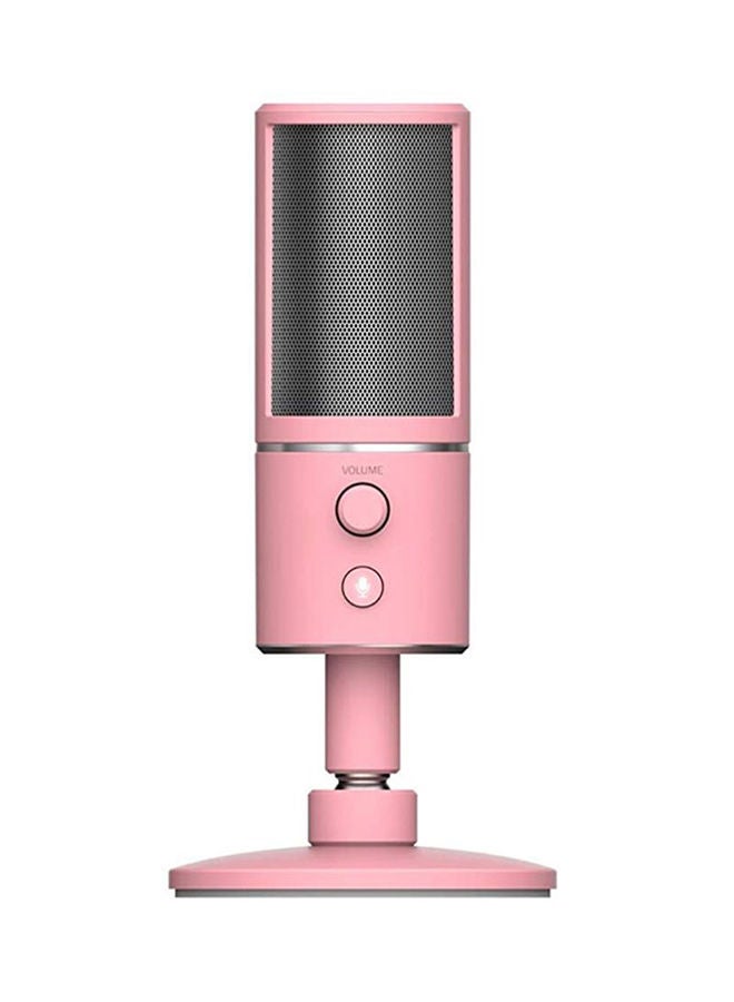 RAZER - Razer Seiren X Quartz Compact USB Condenser Microphone, with Integrated Shock Absorber and Supercardioid Recording Pattern for Streamers, Pink - Image 1