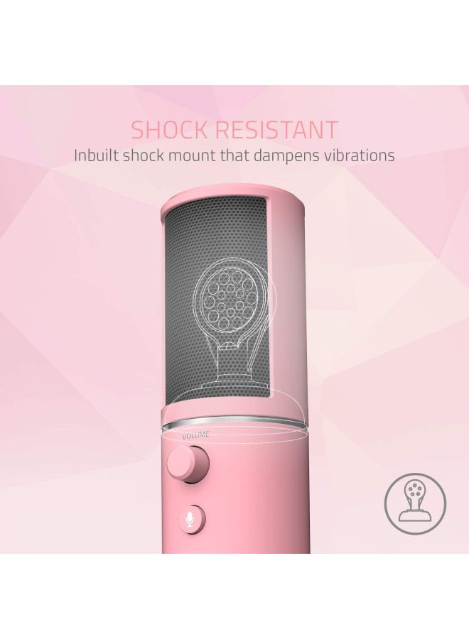 RAZER - Razer Seiren X Quartz Compact USB Condenser Microphone, with Integrated Shock Absorber and Supercardioid Recording Pattern for Streamers, Pink - Image 1