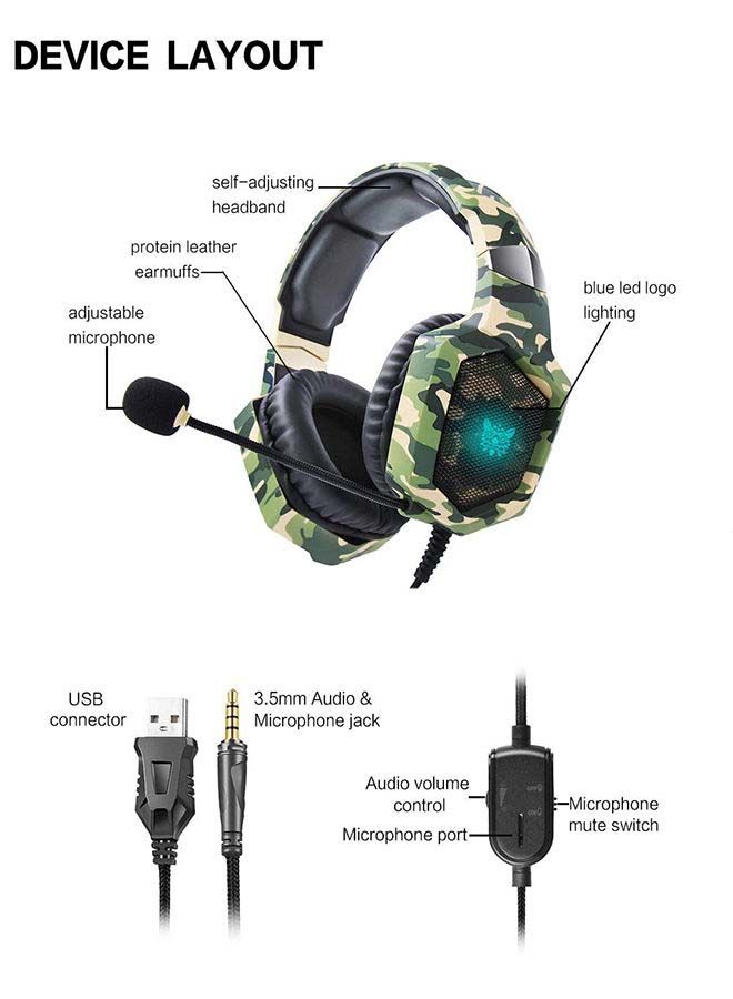 onikuma - Stereo Over-Ear Gaming Headphones With Mic For PS4/PS5/XOne/XSeries/NSwitch/PC -wired - Image 1