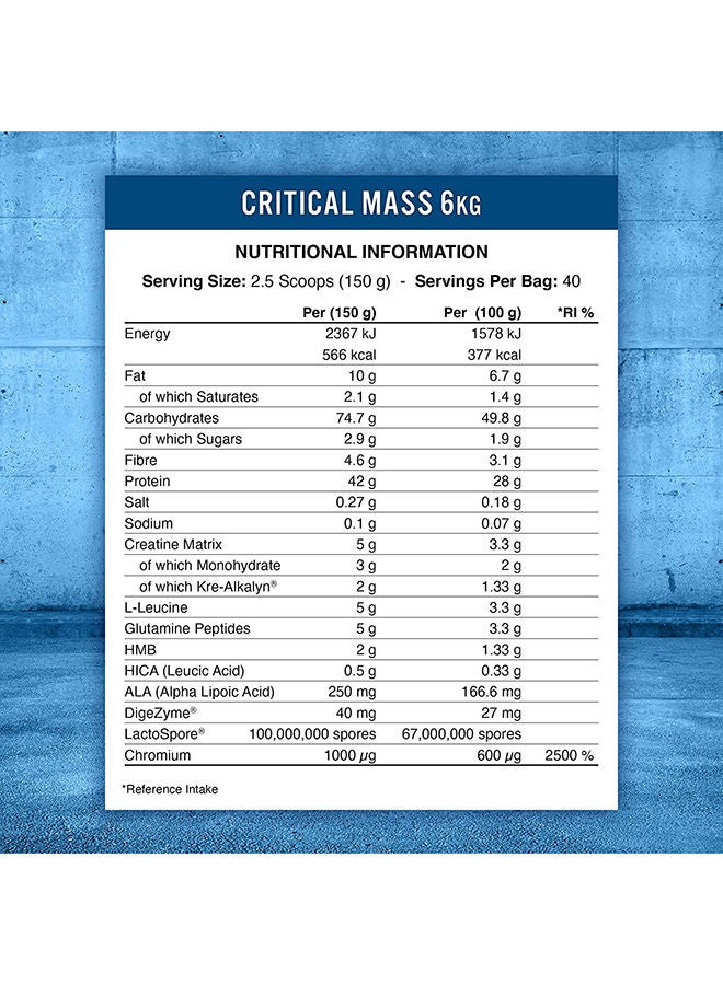 Critical Mass Lean Mass Gainz Chocolate Flavour-6 Kg - v1671543763/N26502609A_6