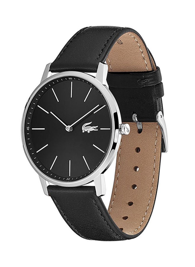 LACOSTE Men's Moon - Nov18 Leather Analog Wrist Watch 2011016 - 41 mm - Black - Image 3
