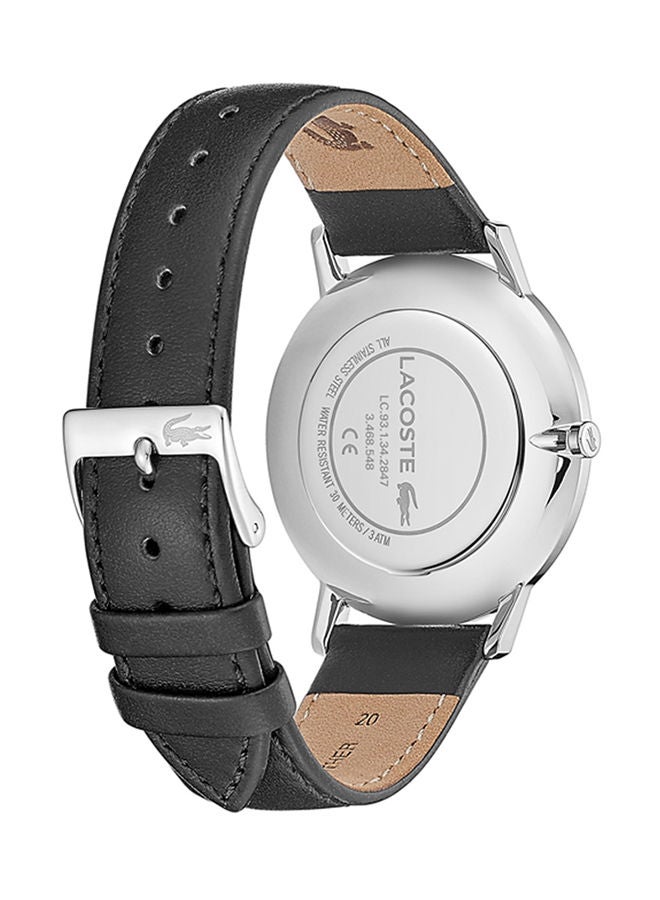 LACOSTE Men's Moon - Nov18 Leather Analog Wrist Watch 2011016 - 41 mm - Black - Image 2