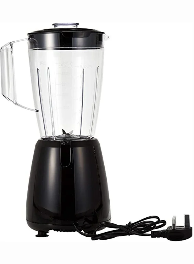 BLACK+DECKER Blender with Grinder Mills, 1.5L Jar, 2x 300ml Grinding Mills, Stainless Steel Blades, 2-Speed with Pulse Control, Perfect for Smoothies, Coffee, Herbs, and Spices, 1.5 L 400 W BX440-B5 Black