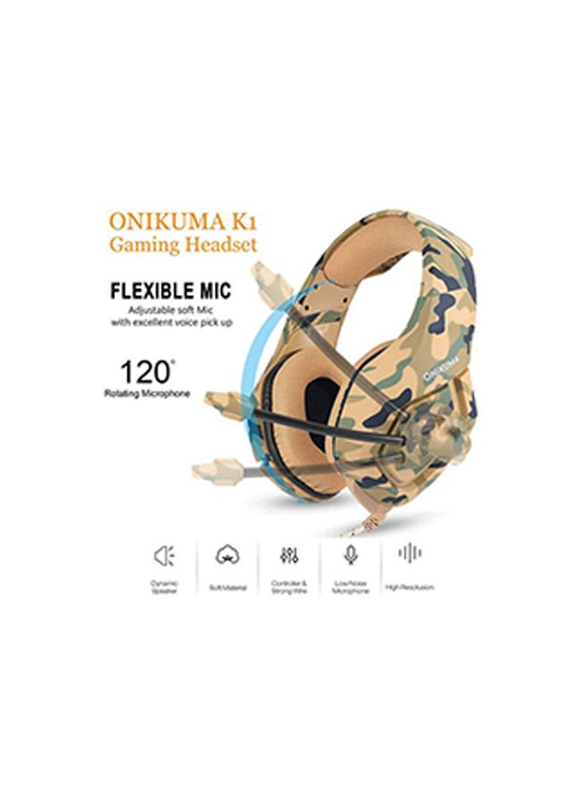 onikuma - Wired Over-Ear Gaming Headphones With Mic For PS4/PS5/XOne/XSeries/NSwitch/PC - Image 1