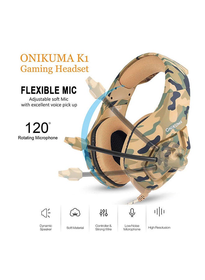 onikuma - Wired Over-Ear Gaming Headphones With Mic For PS4/PS5/XOne/XSeries/NSwitch/PC - Image 1