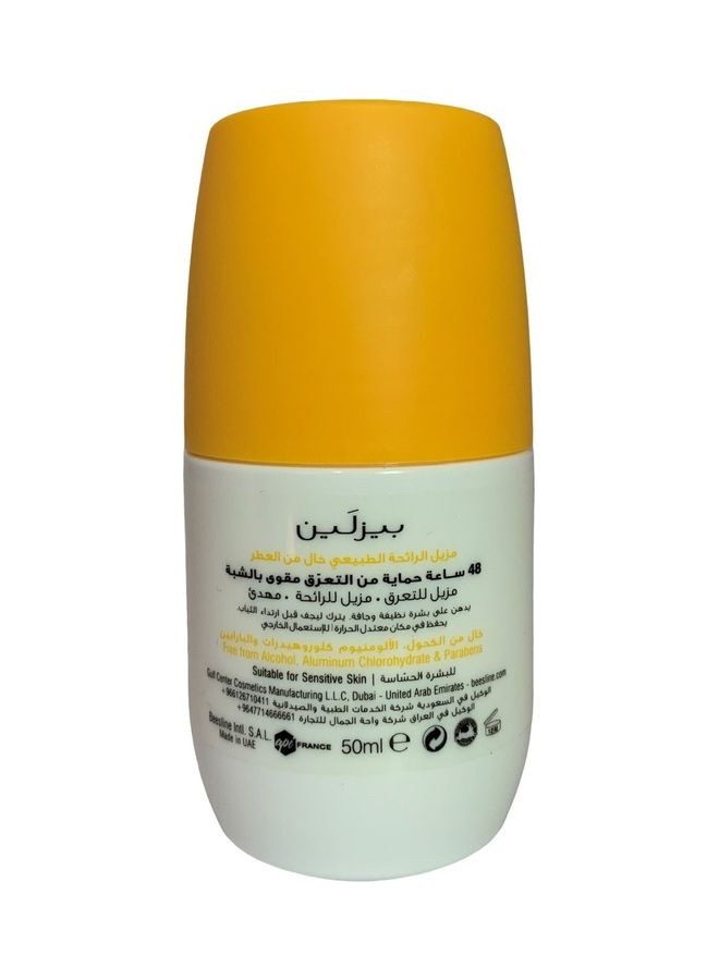 Beesline Fragrance Free Roll On Deodorant White And Yellow 50ml - Image 2