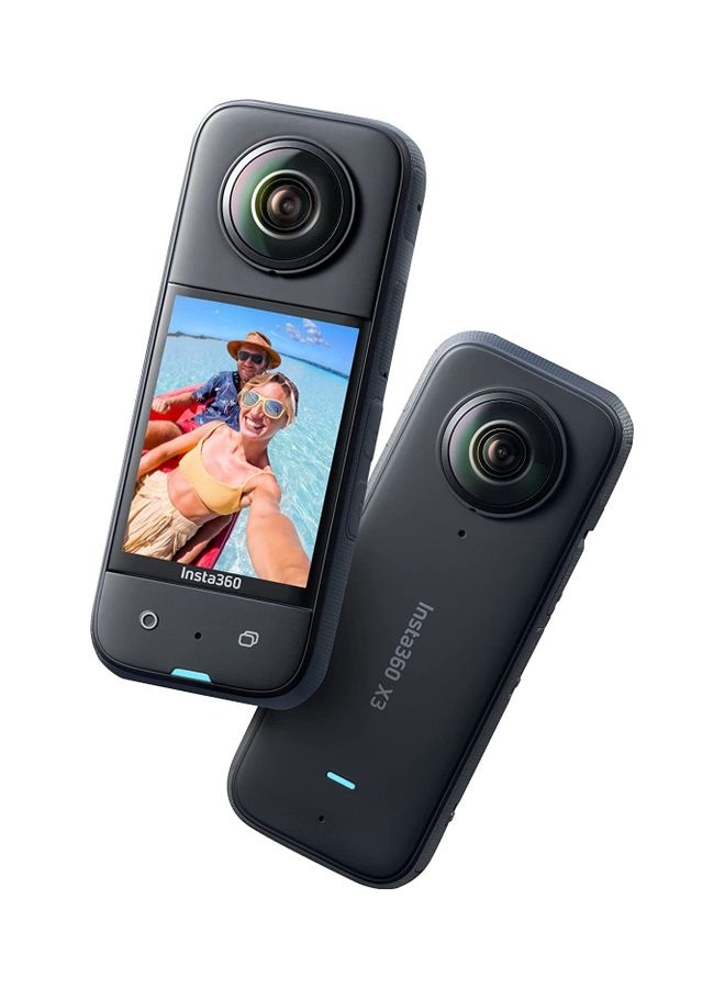 Insta360 - X3 360 Degree Waterproof Action Camera With 1/2  Sensor 5.7K 360 72MP 360 Photos Stabilisation 2.29 Touch Screen Ai Editing Live Streaming Webcam Voice Control With 64GB Memory Card - Image 1