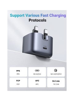 Ugreen Nexode USB C Charger [GaN Tech] 20W Mini USB-C Power Adapter iPhone Charger Type C Foldable Wall Fast Charger PD Charging USB Plug for iPhone 14 Pro Max/13/12/SE/11,Samsung,Xiaomi,Oneplus,etc Grey  - Image 5