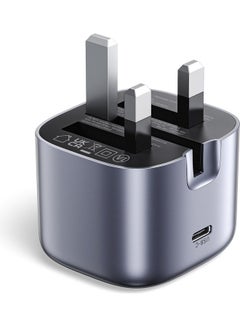 Nexode USB C Charger [GaN Tech] 20W Mini USB-C Power Adapter iPhone Charger Type C Foldable Wall Fast Charger PD Charging USB Plug for iPhone 14 Pro Max/13/12/SE/11,Samsung,Xiaomi,Oneplus,etc Grey