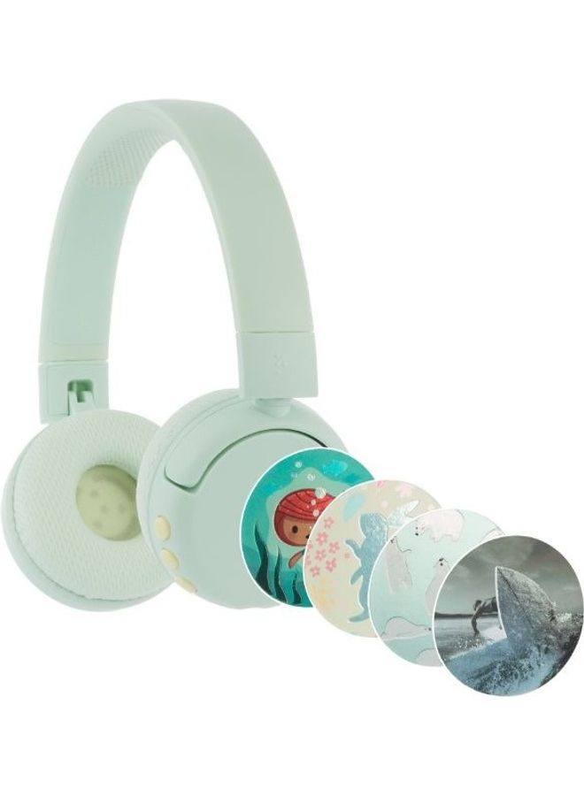 BuddyPhones POP Fun Bluetooth Wireless Headset Ocean Green  - Image 1