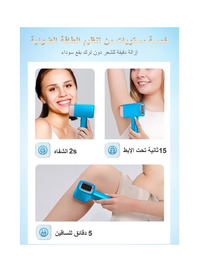 ملاي - أحدث جهاز إزالة الشعر المنزلي T14 مع بيكيني ومصباح للوجه غير مؤلم 3 درجة ضغط بارد 500000 نبضة ليزر 5 مستويات - Image 1