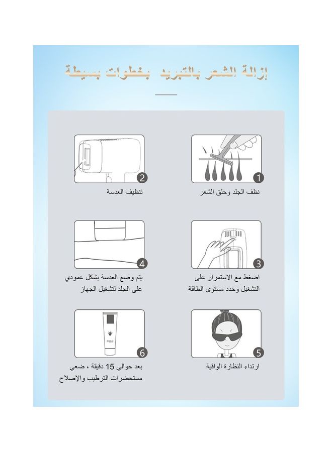 ملاي - أحدث جهاز إزالة الشعر المنزلي T14 مع بيكيني ومصباح للوجه غير مؤلم 3 درجة ضغط بارد 500000 نبضة ليزر 5 مستويات - Image 1