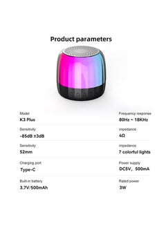 Lenovo Thinkplus K3 Plus Wireless Bluetooth Speaker Column 3D Stereo Bass Music Player Sound Bar Portable Speakers with Mic Hands-free Black  - Image 2