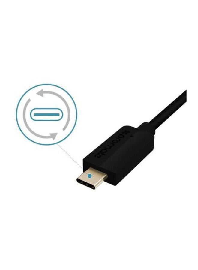 USB 3.1 Type C to USB-A Sync and Charge Cable with High-Speed Data Transfer Black