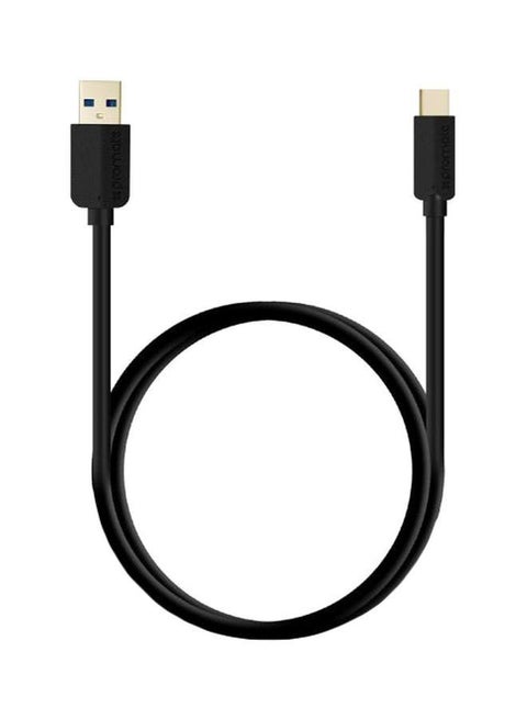 USB 3.1 Type C to USB-A Sync and Charge Cable with High-Speed Data Transfer Black