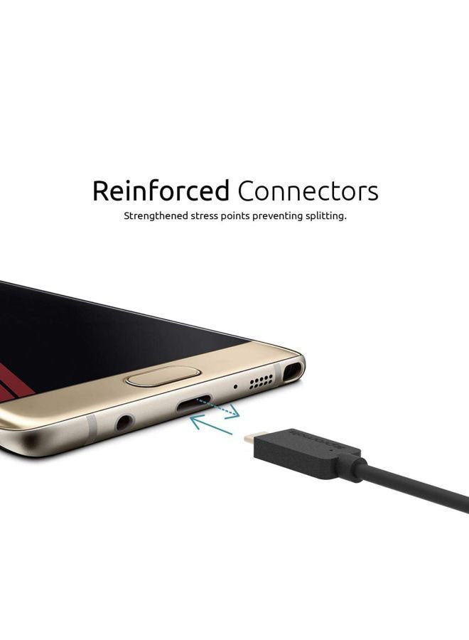 USB 3.1 Type C to USB-A Sync and Charge Cable with High-Speed Data Transfer Black