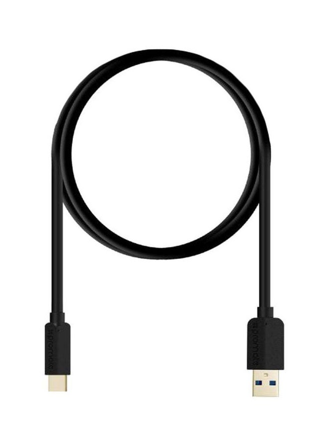 USB 3.1 Type C to USB-A Sync and Charge Cable with High-Speed Data Transfer Black