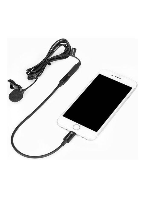 Omnidirectional Lavalier Microphone With Lightning Connector For Ios Devices LavMicro U1A Black