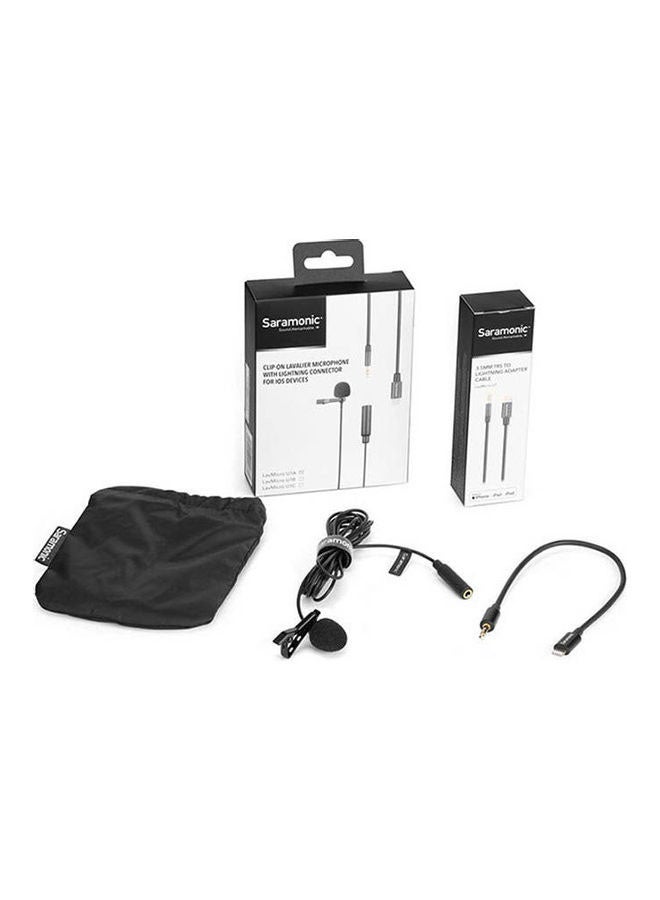 Saramonic - Omnidirectional Lavalier Microphone With Lightning Connector For Ios Devices LavMicro U1A Black - Image 1