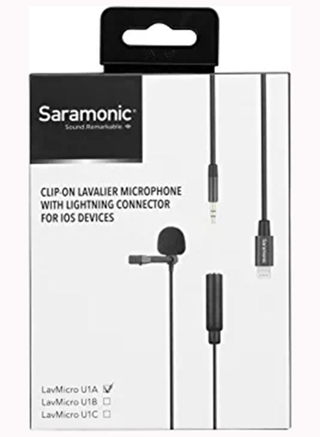 Saramonic - Omnidirectional Lavalier Microphone With Lightning Connector For Ios Devices LavMicro U1A Black - Image 1