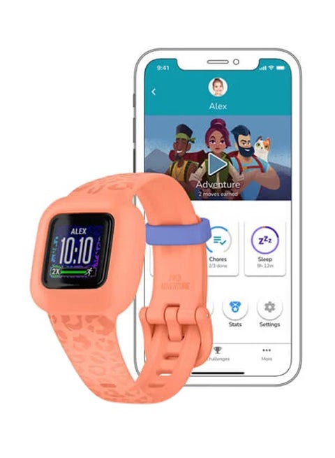 Vivofit Jr. 3 - 14.11MM - Replace Battery Lasts Up To 1 Year , Scratch Resistant , Step Tracking , Sleep Tracking , Parental Control , Child Tracking , iOS and Android Compatible Orange