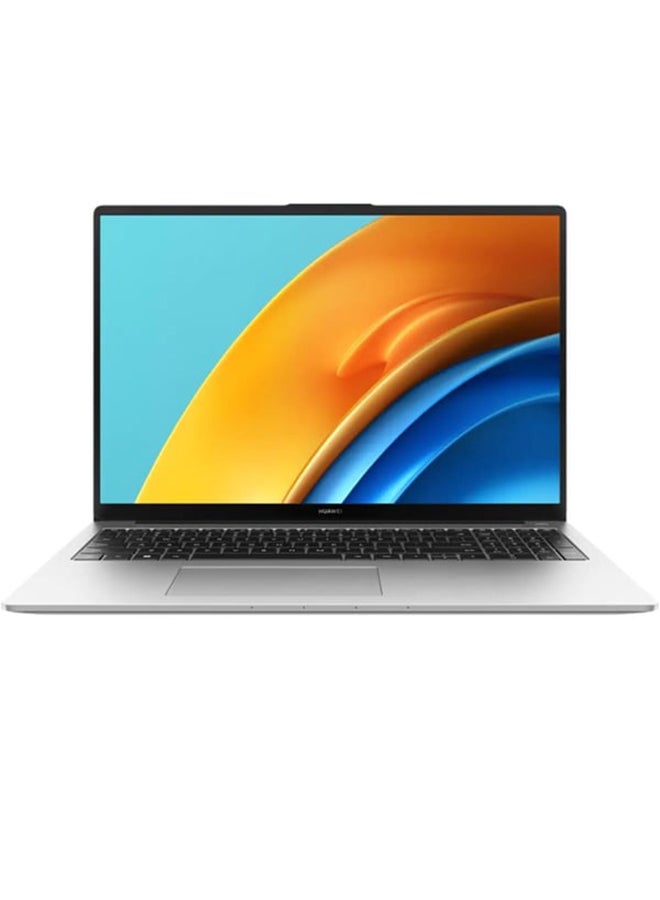 HUAWEI Matebook D16 RLEF-X Laptop With 16-Inch WUXGA Display, Core i5-12450H Processor / 8GB RAM / 512GB SSD / Win11 Home / English/Arabic Mystic Silver  - Image 1
