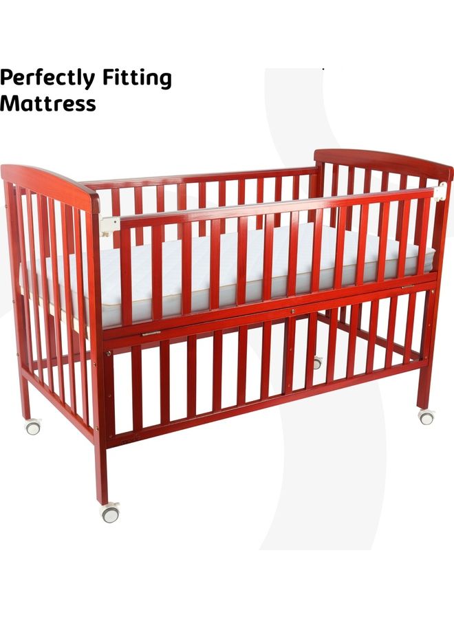 Moon Wooden Portable Crib 129x69x96 With Mattress 126x65x7 Cm  - Image 2