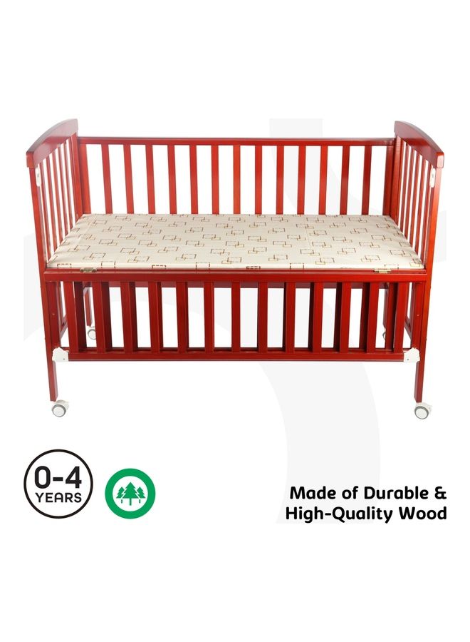 Moon Wooden Portable Crib 129x69x96 With Mattress 126x65x7 Cm  - Image 3