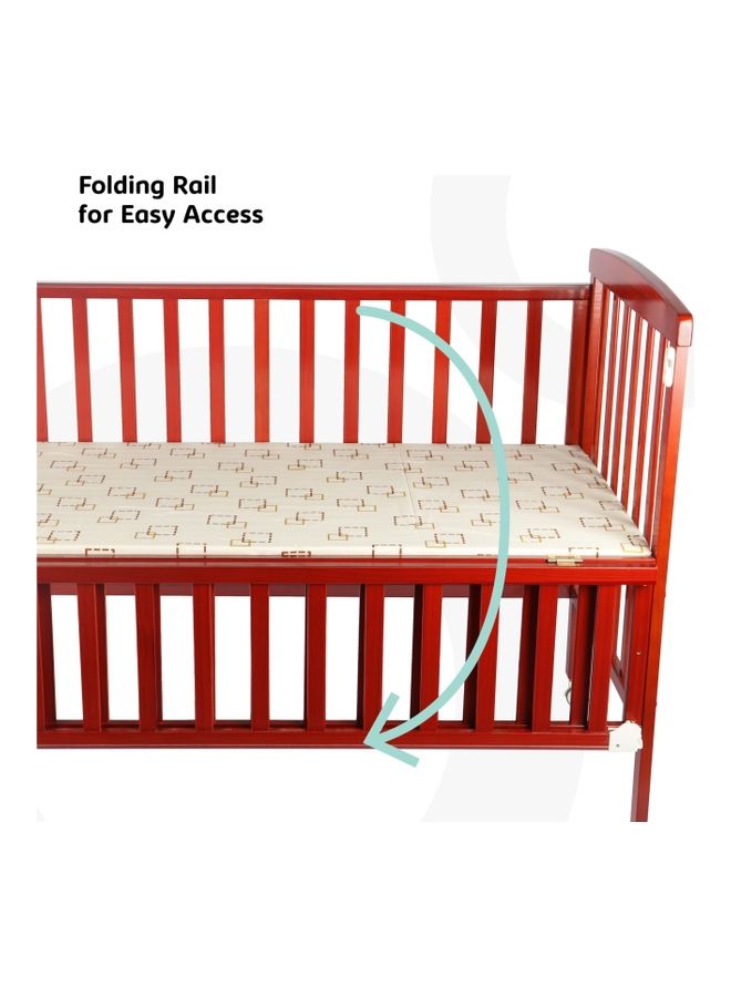 Moon Wooden Portable Crib 129x69x96 With Mattress 126x65x7 Cm  - Image 4