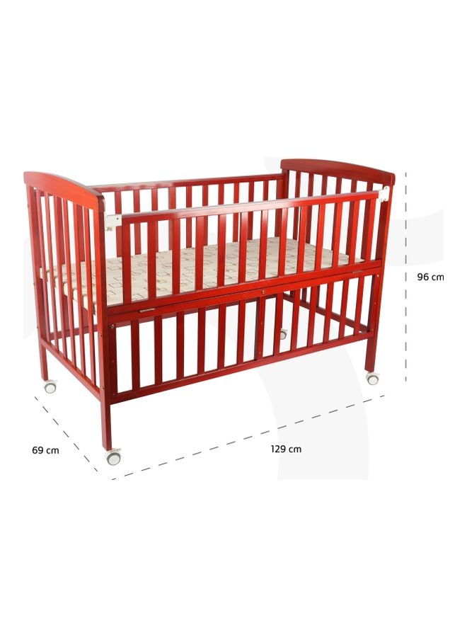 Moon Wooden Portable Crib 129x69x96 With Mattress 126x65x7 Cm  - Image 5