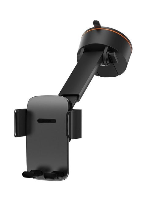 Car Phone Holder, Adjustable Car Phone Mount Cradle 360° Rotation for Car with One Button Release and Strong Sticky Gel Pad Applicable Windscreen and Dashboard for iPhone 14 Pro Max 13 12 Samsung and Many More Black