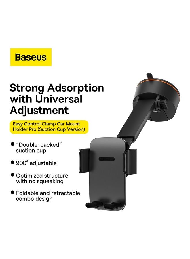 Baseus - Car Phone Holder, Adjustable Car Phone Mount Cradle 360° Rotation for Car with One Button Release and Strong Sticky Gel Pad Applicable Windscreen and Dashboard for iPhone 14 Pro Max 13 12 Samsung and Many More Black - Image 1
