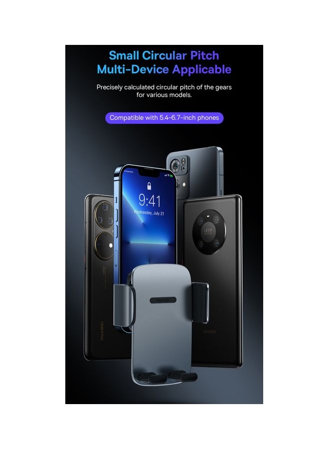 Baseus - Car Phone Holder, Adjustable Car Phone Mount Cradle 360° Rotation for Car with One Button Release and Strong Sticky Gel Pad Applicable Windscreen and Dashboard for iPhone 14 Pro Max 13 12 Samsung and Many More Black - Image 1
