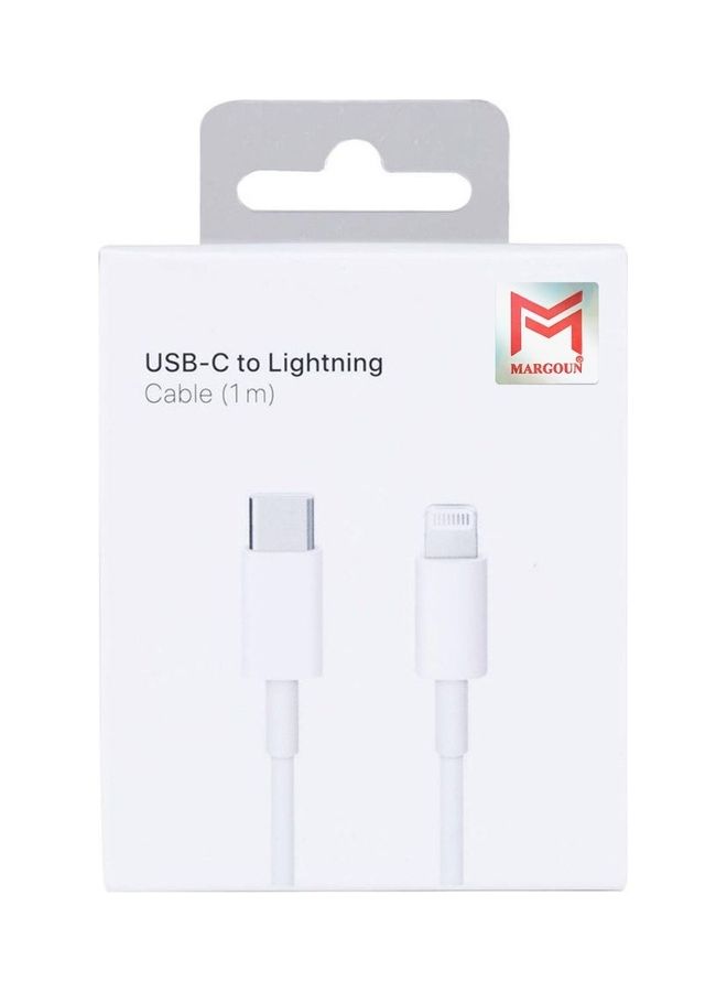 MARGOUN - USB-C to Lightning Cable 1m White - Image 1