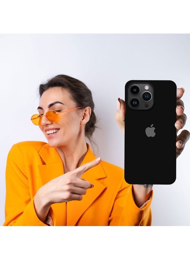 MARGOUN - iPhone 14 Pro Max Case Silicone Cover Liquid Gel Soft Ultra Slim Shockproof Back Cover Full Body Protection 6.7 inch Black - Image 1
