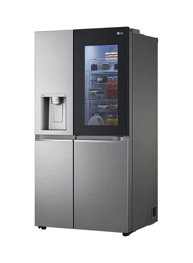 LG - 617L Net Capacity,  Side By Side Refrigerator With InstaView ThinQ Technology, Door-in-Door With Dispenser Inverter, No Frost, Line Compressor GRX267CQES Silver - Image 1