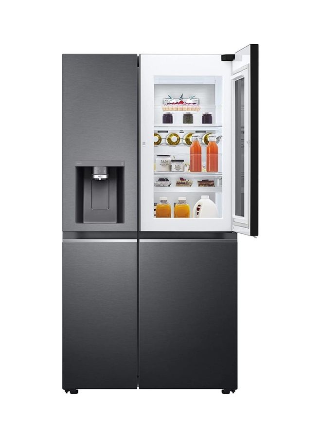 LG - 617L Net Capacity,  Side By Side Refrigerator With InstaView ThinQ Technology, Door-in-Door With Dispenser Inverter, No Frost, Line Compressor GRX267CQES Silver - Image 1