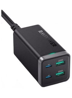RAVPOWER 65.0 mAh Pioneer 65W Power Bank and Charging Dock 4 Ports Support PD Technology Black  - Image 1
