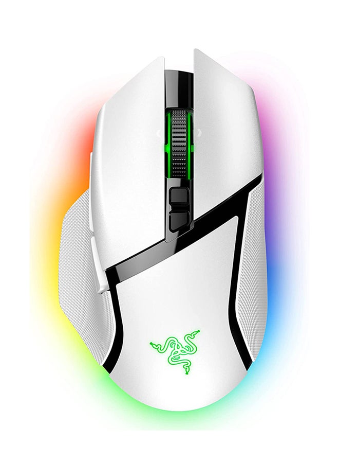 RAZER - Basilisk V3 Pro USB Wireless Optical Gaming Mouse, 30K DPI Optical Sensor, Chroma RGB Lighting, HyperScroll Tilt Wheel, 750 IPS Speed, 11 Programmable Buttons, White | RZ01-04620200-R3G1 - Image 1
