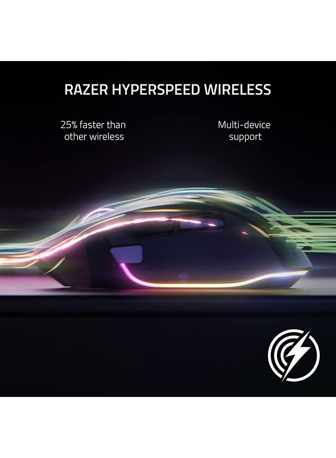 RAZER - Basilisk V3 Pro USB Wireless Optical Gaming Mouse, 30K DPI Optical Sensor, Chroma RGB Lighting, HyperScroll Tilt Wheel, 750 IPS Speed, 11 Programmable Buttons, White | RZ01-04620200-R3G1 - Image 1