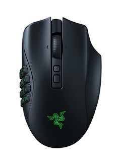 ماوس الألعاب اللاسلكي Naga V2 Pro MMO، مستشعر بصري 30000 نقطة في البوصة، 2.4 جيجا هرتز، بلوتوث، لاسلكي وسلكي، 10/14/20 أزرار قابلة للبرمجة، 90 نقرات، بطارية تصل إلى 150 ساعة، أسود | RZ01-04400100-R3G1