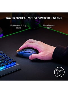 RAZER Naga V2 Pro MMO Wireless Gaming Mouse, 30000 DPI Optical Sensor, 2.4GHz, Bluetooth, Wireless & Wired, 10/14/20 Programable Buttons, 90MClicks, Up to 150H Battery, Black | RZ01-04400100-R3G1  - Image 4