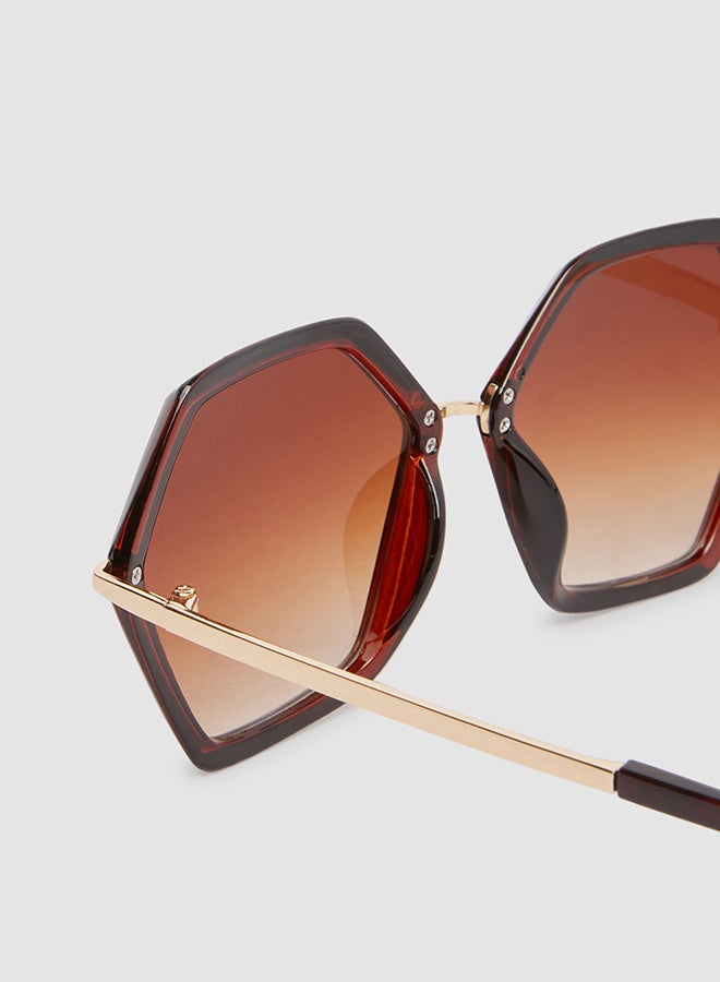 Women's Sunglass With Durable Frame Lens Color Brown Frame Color Brown - Image 2