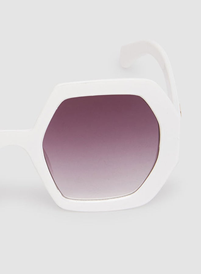 Women's Sunglass With Durable Frame Lens Color Grey Frame Color White - Image 5