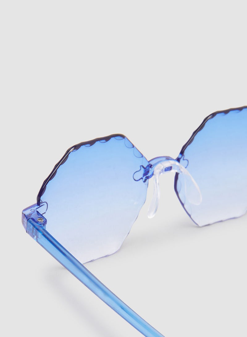 Women's Sunglass With Durable Frame Lens Color Blue Frame Color Blue - Image 2