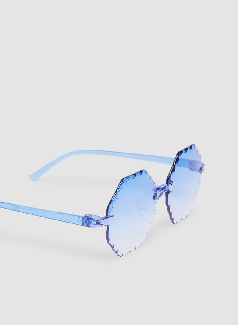 Women's Sunglass With Durable Frame Lens Color Blue Frame Color Blue - Image 3