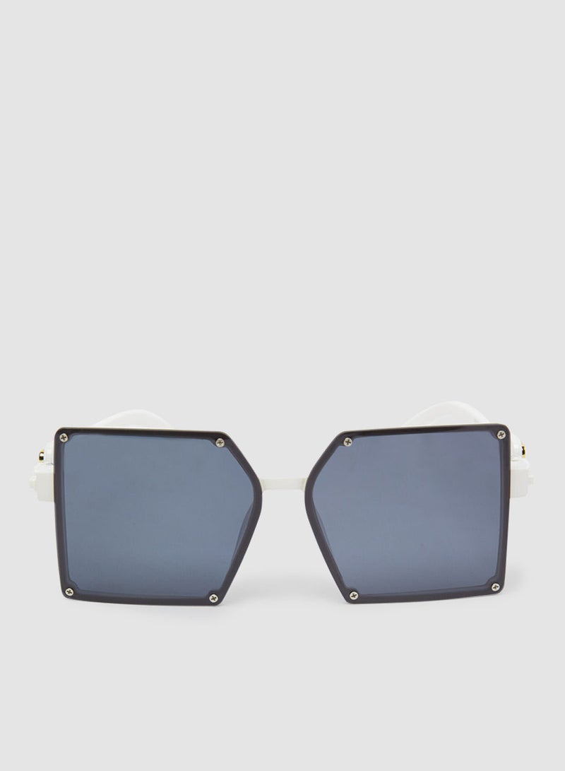 Women's Sunglass With Durable Frame Lens Color Green Frame Color White - Image 1